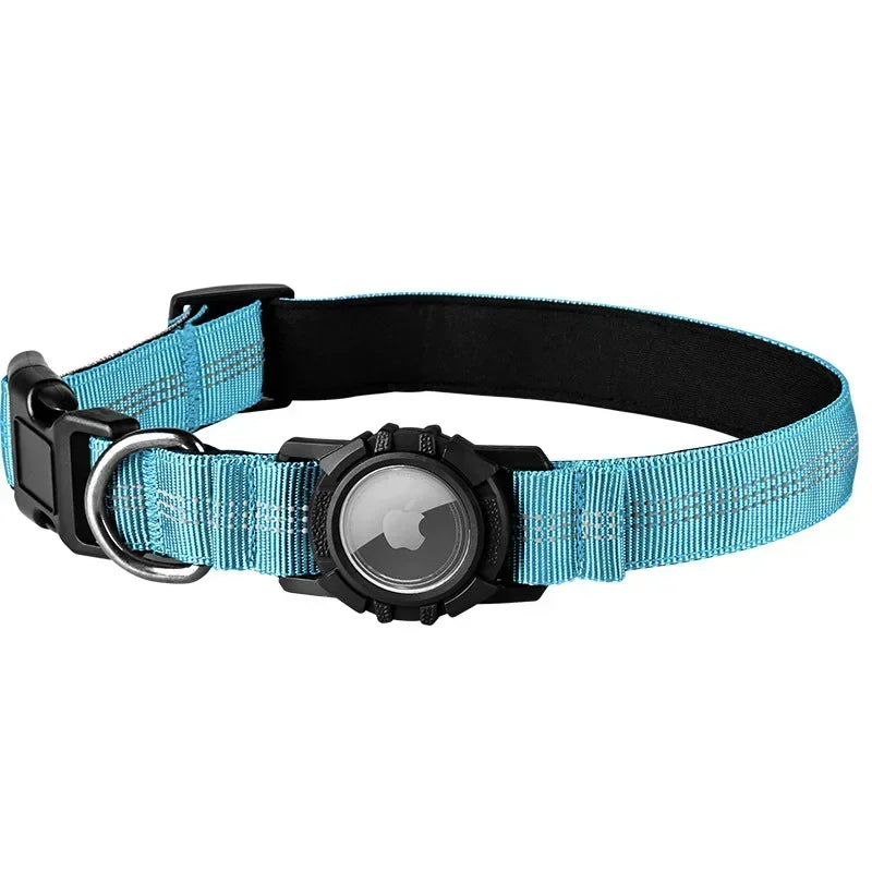 Reflective Waterproof Dog Collar – With Transparent AirTag Cover & Anti-Loss Design