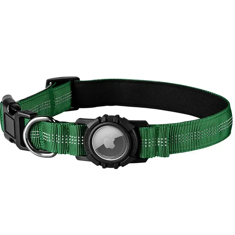 Reflective Waterproof Dog Collar – With Transparent AirTag Cover & Anti-Loss Design