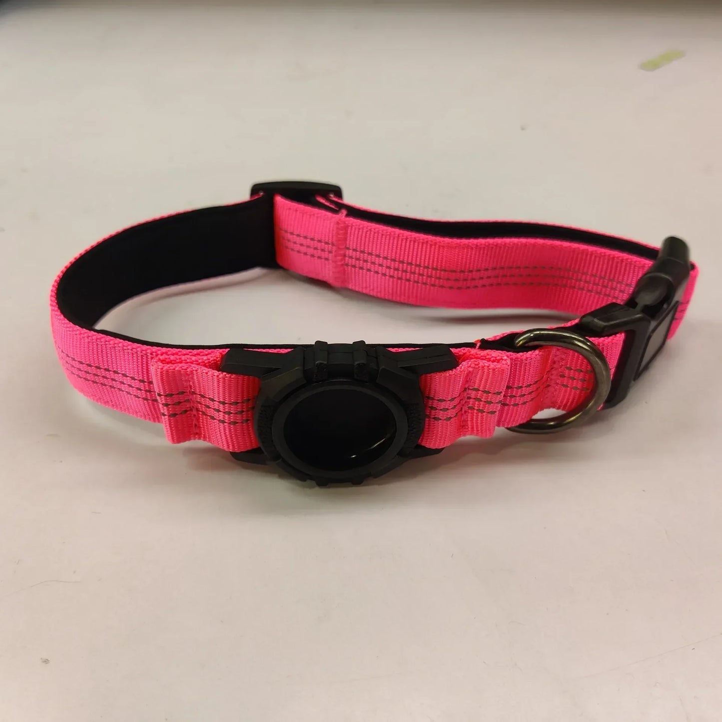 Reflective Waterproof Dog Collar – With Transparent AirTag Cover & Anti-Loss Design