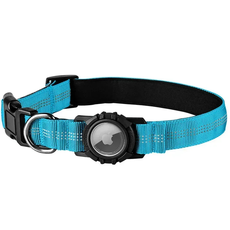 Reflective Waterproof Dog Collar – With Transparent AirTag Cover & Anti-Loss Design