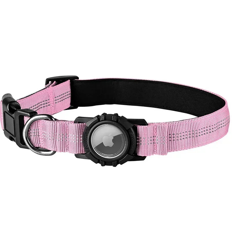 Reflective Waterproof Dog Collar – With Transparent AirTag Cover & Anti-Loss Design
