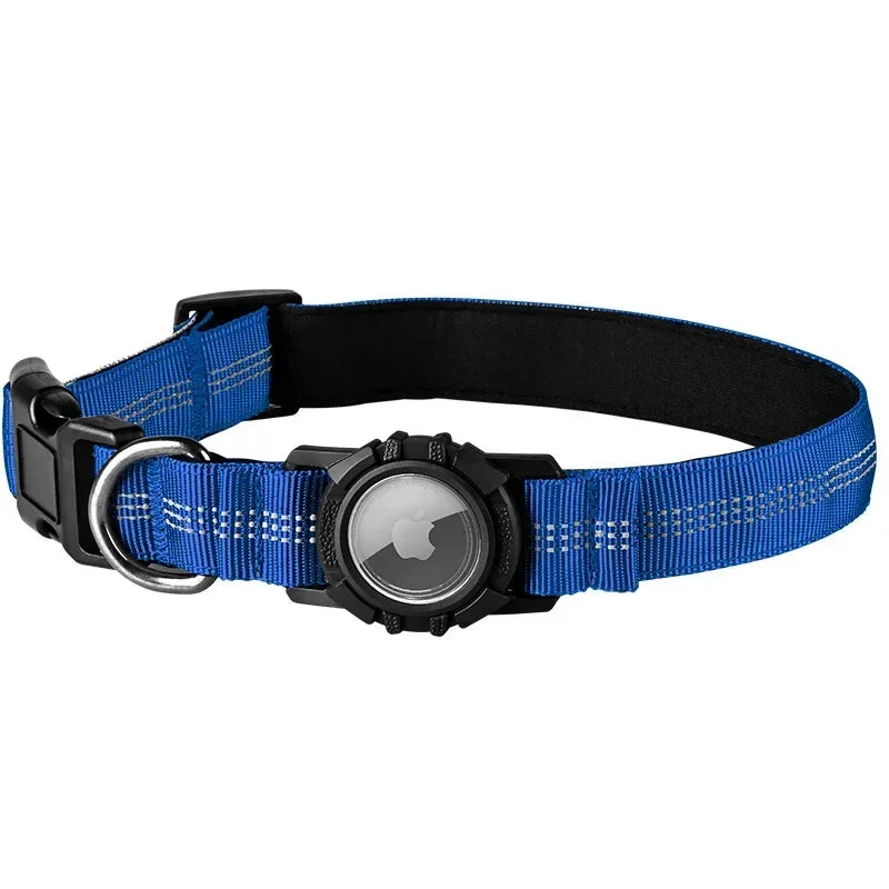 Reflective Waterproof Dog Collar – With Transparent AirTag Cover & Anti-Loss Design
