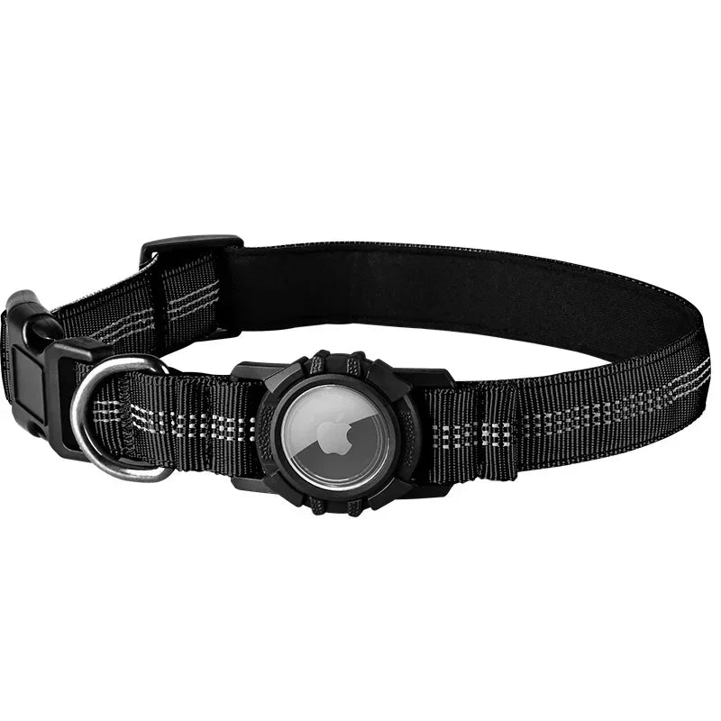 Reflective Waterproof Dog Collar – With Transparent AirTag Cover & Anti-Loss Design