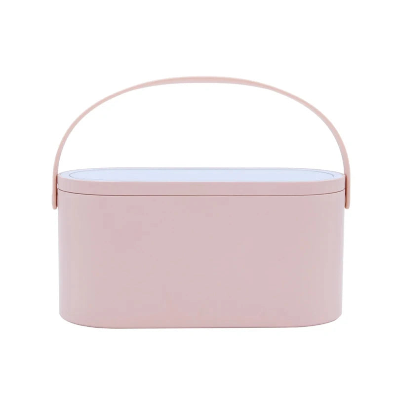 Portable Makeup Organiser Box with LED Mirror and Touch Light