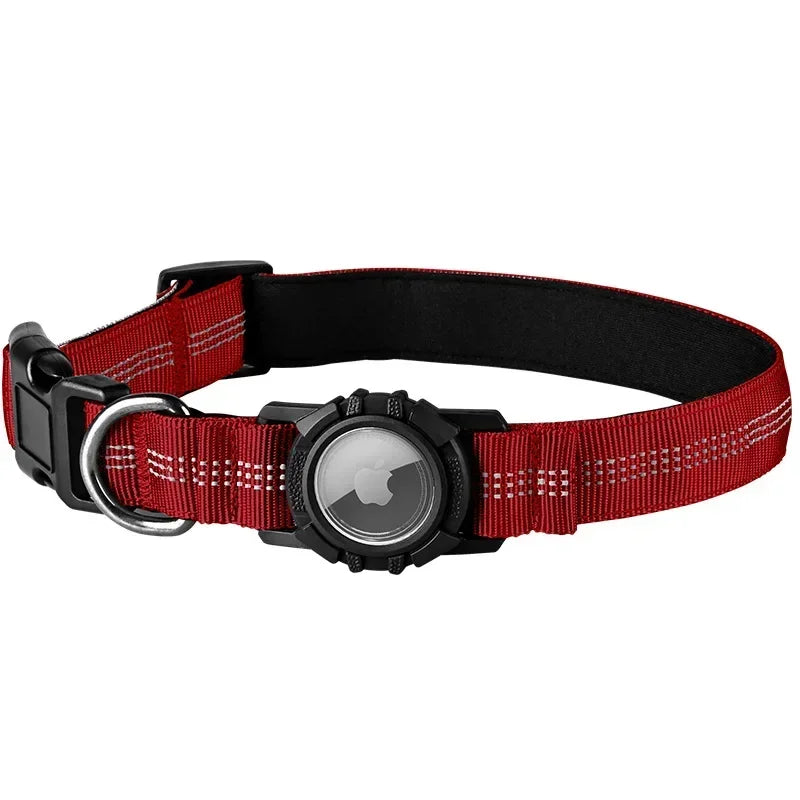 Reflective Waterproof Dog Collar – With Transparent AirTag Cover & Anti-Loss Design