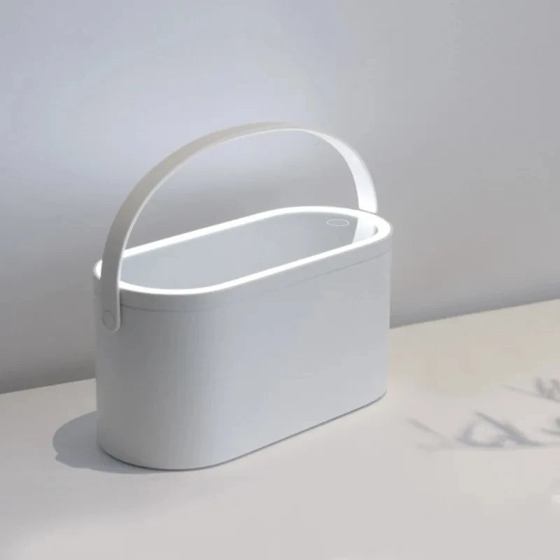 Portable Makeup Organiser Box with LED Mirror and Touch Light