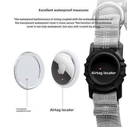 Reflective Waterproof Dog Collar – With Transparent AirTag Cover & Anti-Loss Design